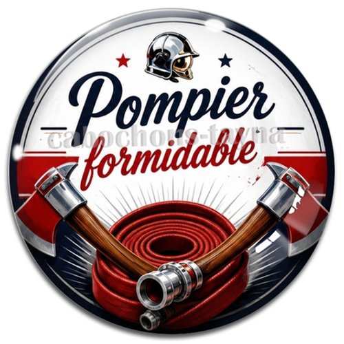 Cabochon un pompier formidable, résine ou verre rond différente taille