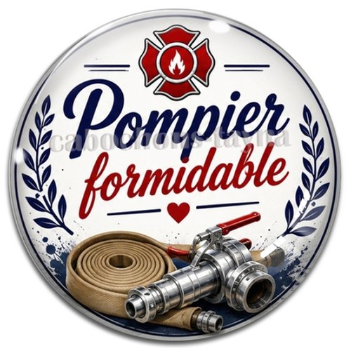 Cabochon un pompier formidable, résine ou verre rond différente taille