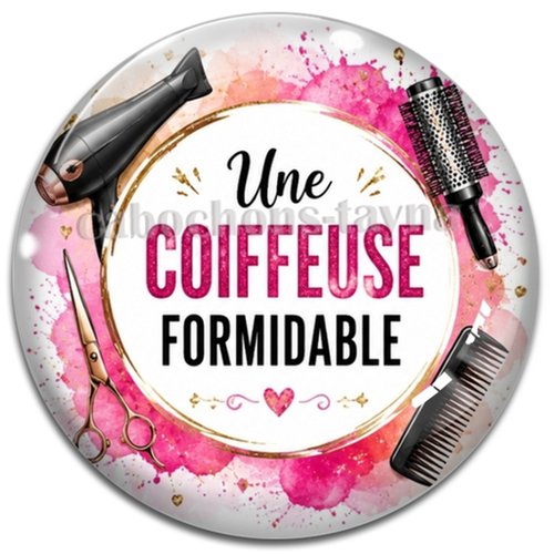 Cabochon une coiffeuse formidable, résine ou verre rond différente taille
