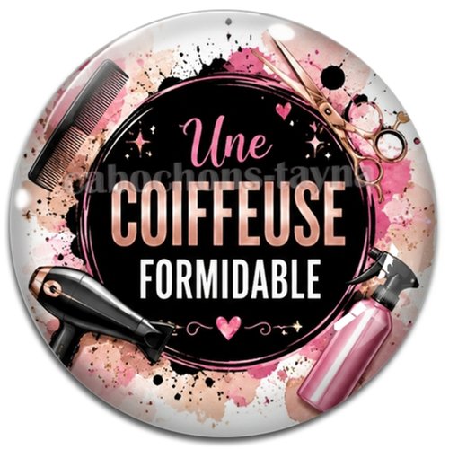 Cabochon une coiffeuse formidable, résine ou verre rond différente taille