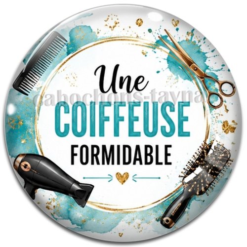 Cabochon une coiffeuse formidable, résine ou verre rond différente taille
