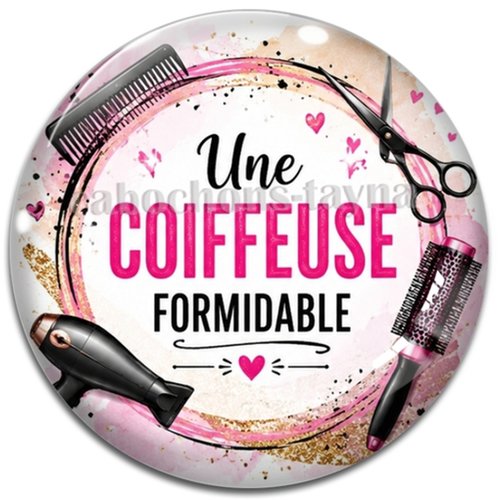 Cabochon une coiffeuse formidable, résine ou verre rond différente taille