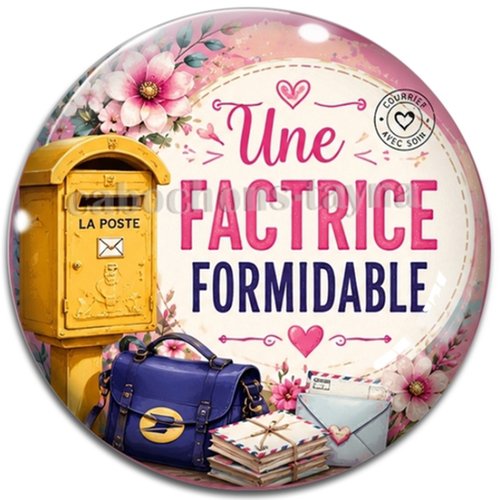 Cabochon une factrice formidable, résine ou verre différente taille