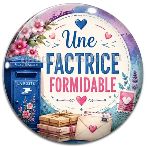 Cabochon une factrice formidable, résine ou verre différente taille