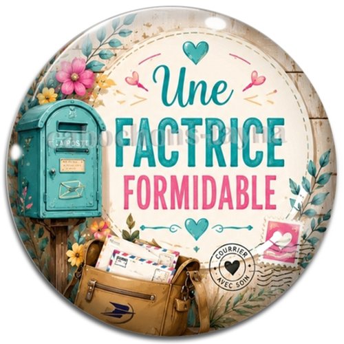 Cabochon une factrice formidable, résine ou verre différente taille