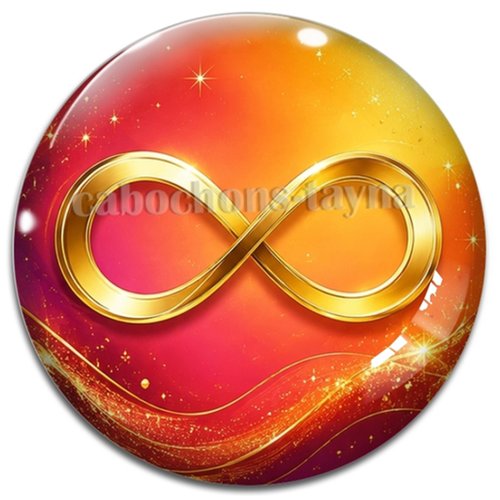 Cabochon signe infini , en résine ou en verre différente taille