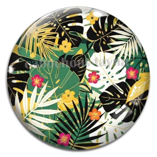 Cabochon feuille exotique, cabochon résine - ou verre rond différente taille