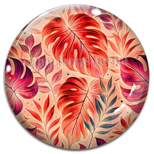 Cabochon feuille, cabochon résine - ou verre rond différente taille