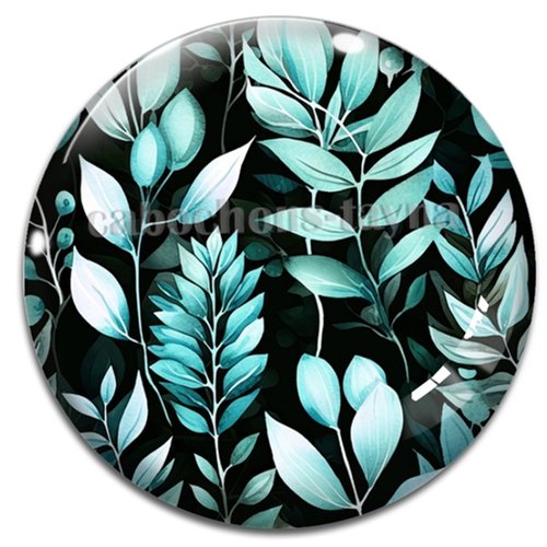 Cabochon feuille, cabochon résine - ou verre rond différente taille
