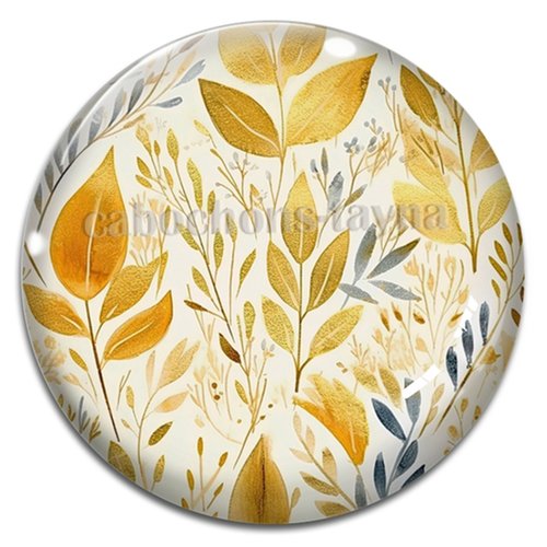 Cabochon feuille, cabochon résine - ou verre rond différente taille