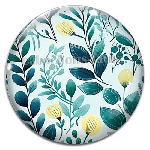 Cabochon feuille, cabochon résine - ou verre rond différente taille
