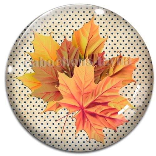 Cabochon feuille, cabochon résine - ou verre rond différente taille
