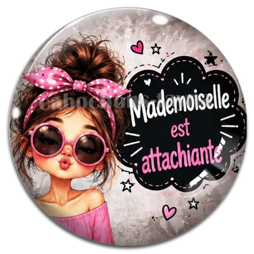 Cabochon mademoiselle est attachiante, résine ou verre rond différente taille