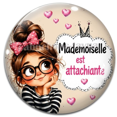 Cabochon mademoiselle est attachiante, résine ou verre rond différente taille