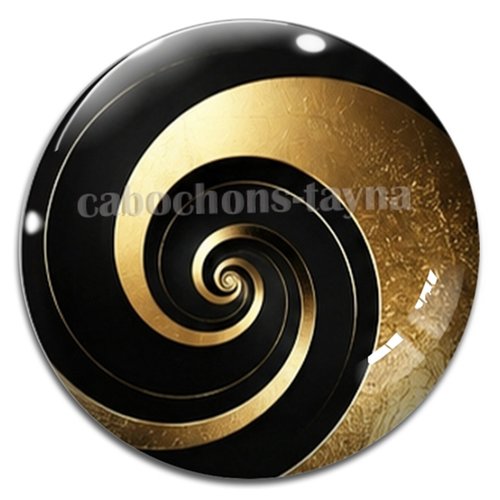Cabochon spirale, résine ou verre rond différente taille