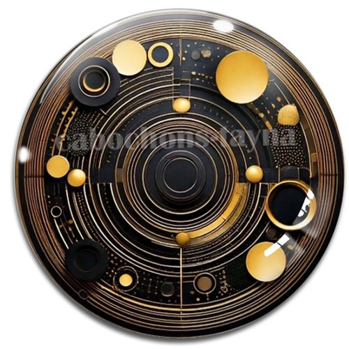 Cabochon cercle et spirale, résine ou verre rond différente taille