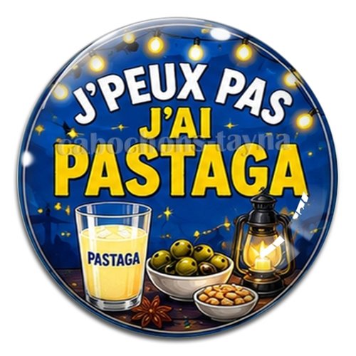 Cabochon j'peux pas j'ai pastaga – résine ou verre – différentes tailles disponibles