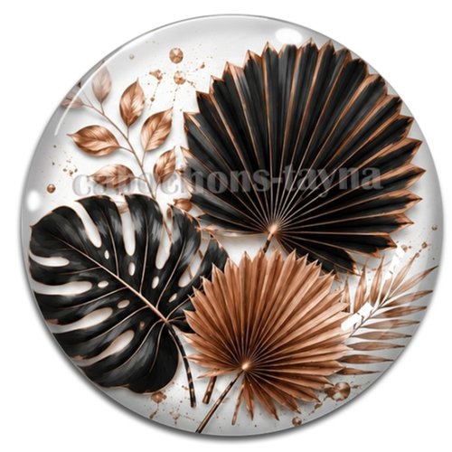 Cabochon feuille, cabochon résine - ou verre rond différente taille
