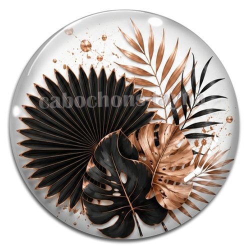 Cabochon feuille, cabochon résine - ou verre rond différente taille