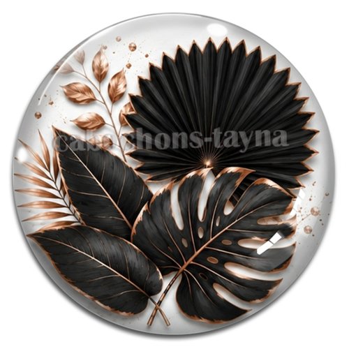 Cabochon feuille, cabochon résine - ou verre rond différente taille