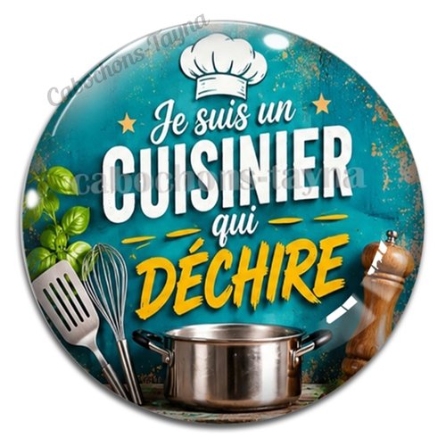 Cabochon je suis un cuisinier qui déchire, résine ou verre rond différente taille