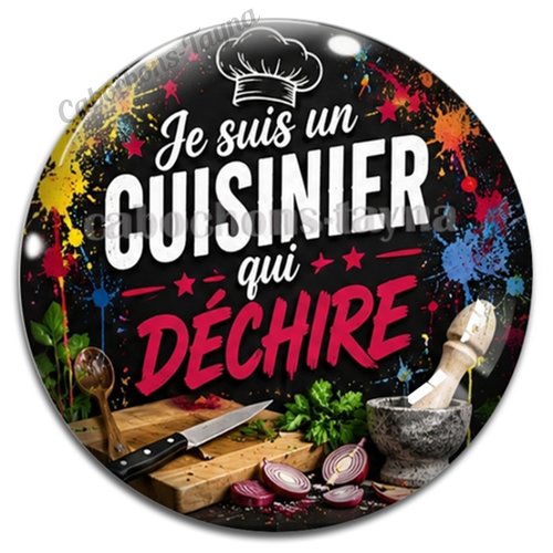 Cabochon je suis un cuisinier qui déchire, résine ou verre rond différente taille