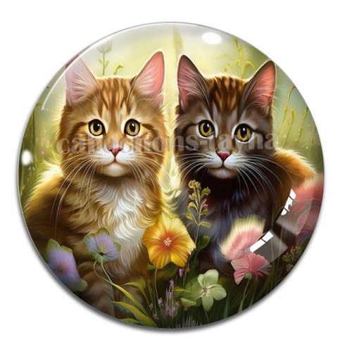Cabochon chat, résine ou verre rond différente taille
