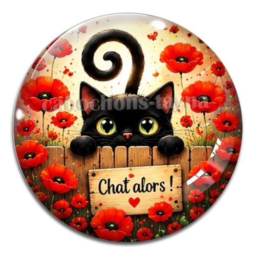 Cabochon chat, résine ou verre rond différente taille