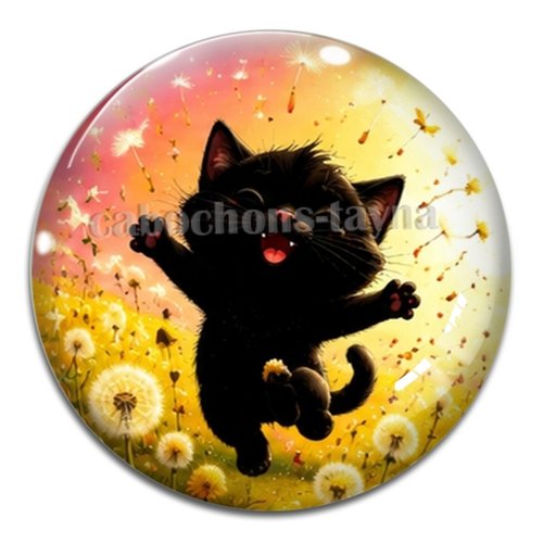 Cabochon chat, résine ou verre rond différente taille