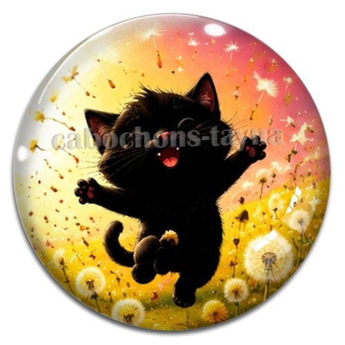 Cabochon chat, résine ou verre rond différente taille
