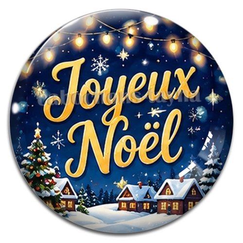 Cabochon joyeux noël, résine ou verre rond différente taille