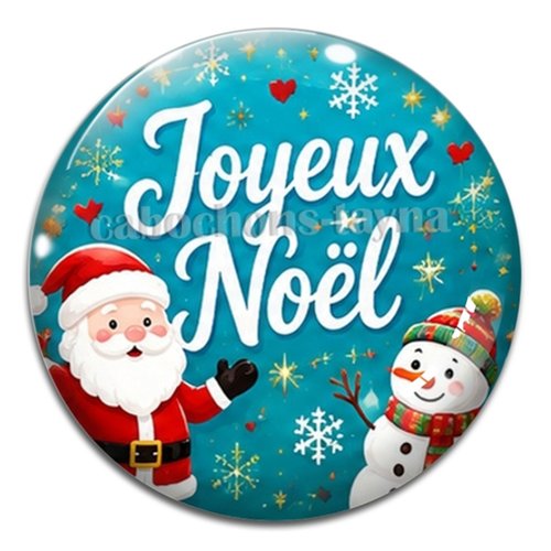 Cabochon joyeux noël, résine ou verre rond différente taille