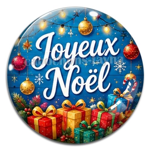 Cabochon joyeux noël, résine ou verre rond différente taille