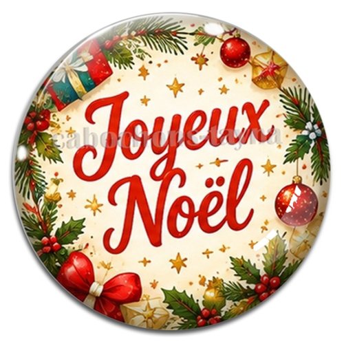 Cabochon joyeux noël, résine ou verre rond différente taille