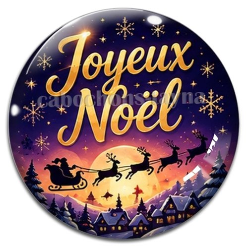 Cabochon joyeux noël, résine ou verre rond différente taille