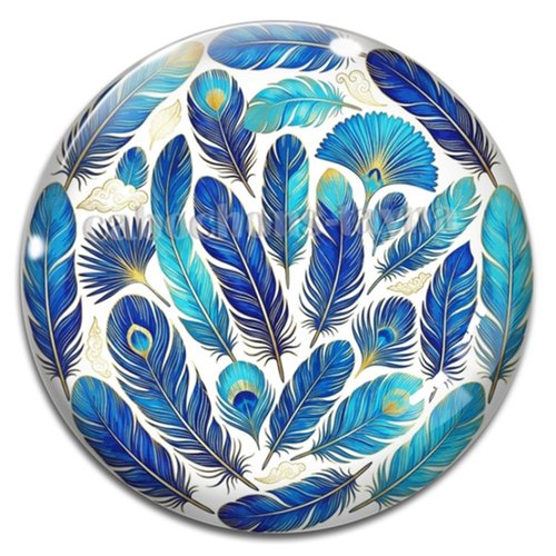 Cabochon plume, résine ou verre rond différente taille