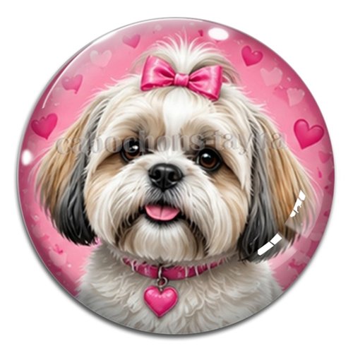Cabochon chien, résine ou verre rond différente taille