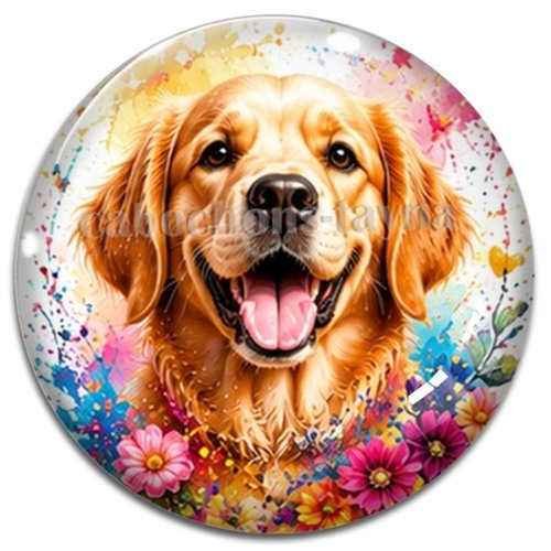Cabochon chien, résine ou verre rond différente taille