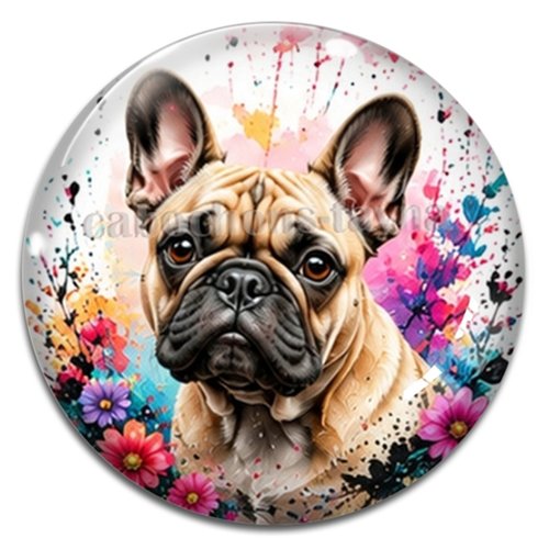 Cabochon chien, résine ou verre rond différente taille