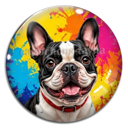 Cabochon chien, résine ou verre rond différente taille