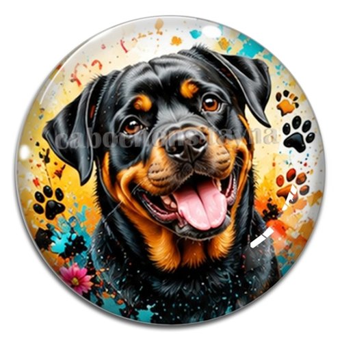 Cabochon chien, résine ou verre rond différente taille