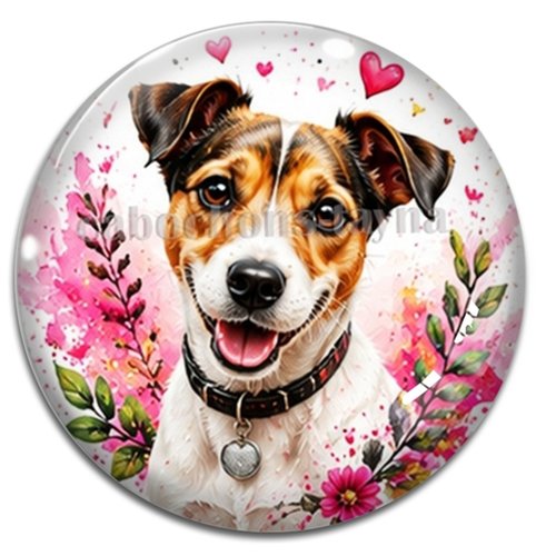 Cabochon chien, résine ou verre rond différente taille