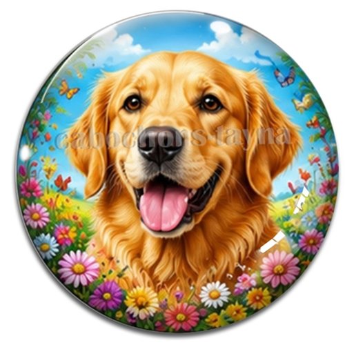 Cabochon chien, résine ou verre rond différente taille
