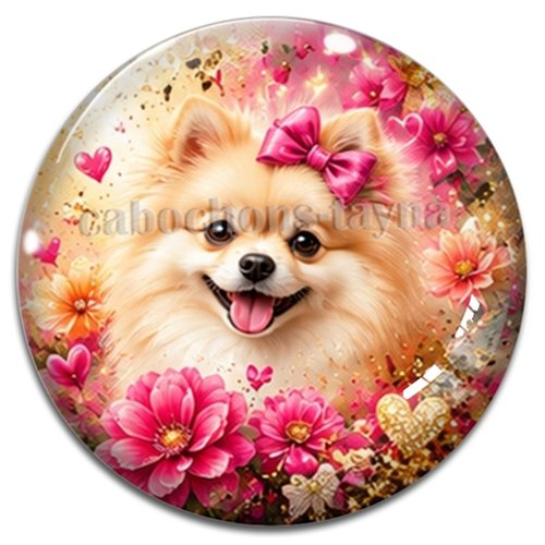 Cabochon chien, résine ou verre rond différente taille
