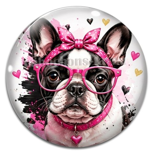 Cabochon chien, résine ou verre rond différente taille