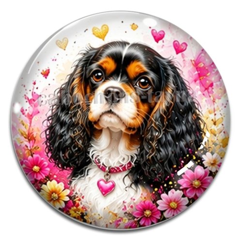 Cabochon chien, résine ou verre rond différente taille