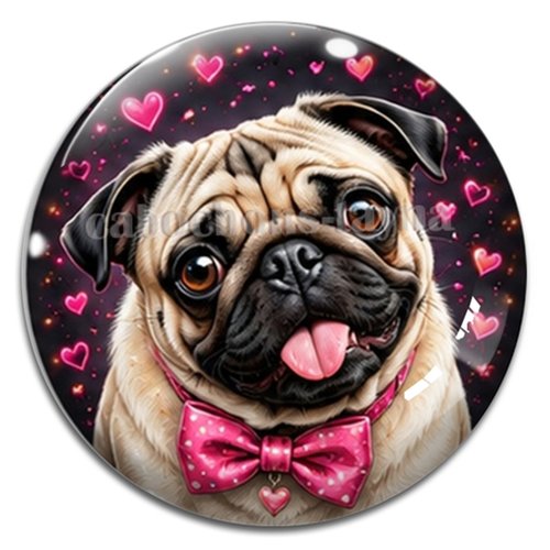 Cabochon chien, résine ou verre rond différente taille