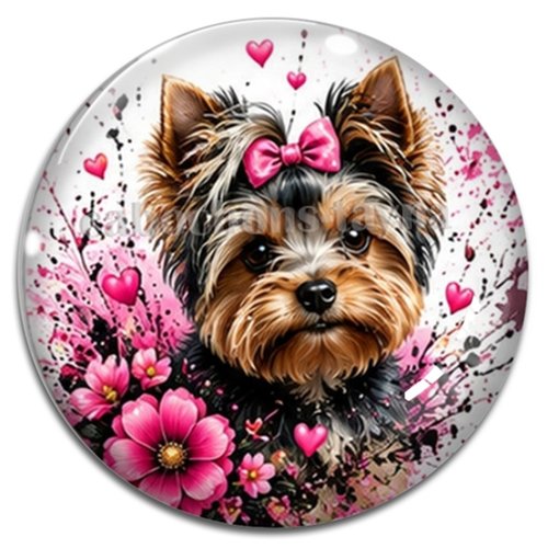 Cabochon chien, résine ou verre rond différente taille