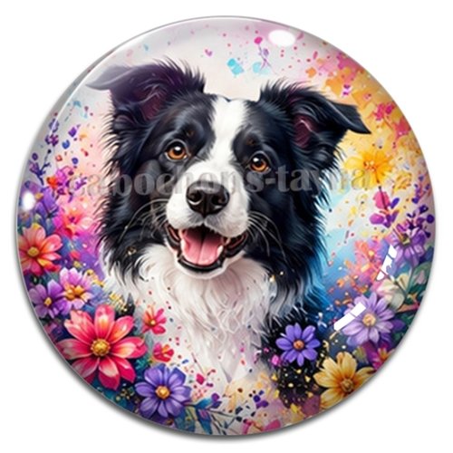 Cabochon chien, résine ou verre rond différente taille