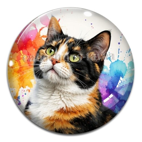 Cabochon chat, résine ou verre rond différente taille